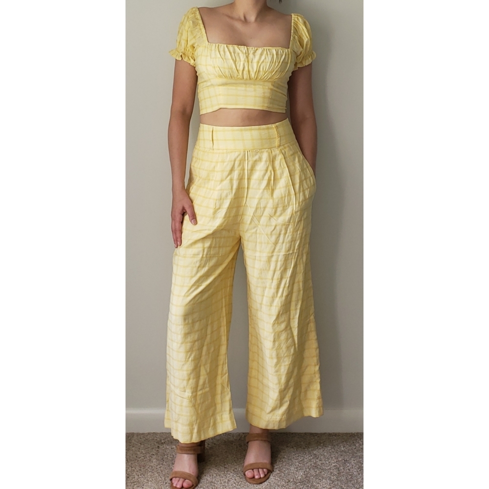 Capulet Lucy Wide Leg Pants in Lemon Yellow Plaid
